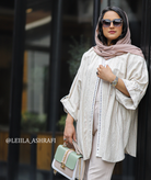 مانتو لینن نچرال زنانه دخترانه فری سایز چاکدار یقه هفت با یراق هندی